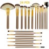 24Pcs Makeup Brushes Set Eye Shadows Face Foundation Brushes Cruelty-Free Synthetic Fiber Bristles