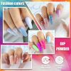 Limegirl Dip Powder Nail Set Starter 32 Colors/4 Piece Set Glitter Dipping Powder kIt No Need Lamp Cure Nail Natural Dry Dip Nail Decoration Kit For F